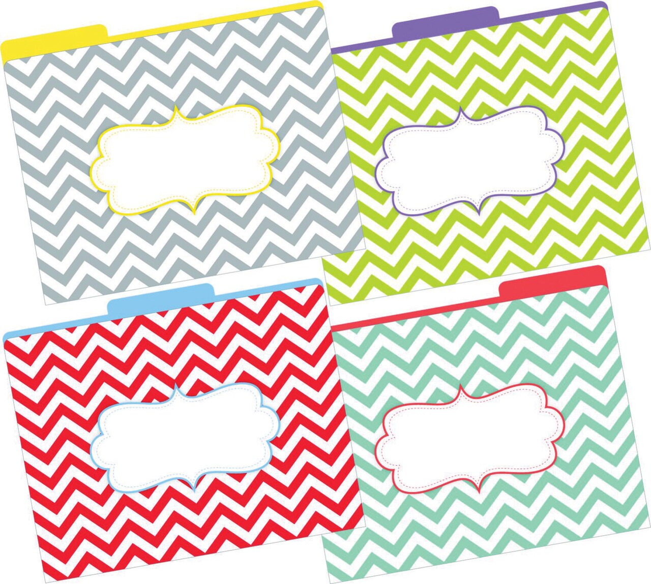 Barker Creek File Folders, Beautiful Chevron Design, Letter Size, Set of 12